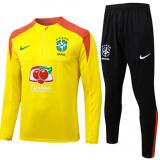 Chándal Brasil 2026 (Yellow Half Zipper)